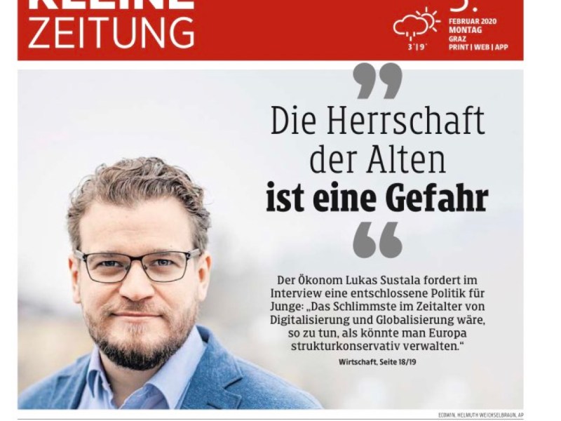 Kleine Zeitung – Interview: „Die Herrschaft der Alten ist eine&nbsp;Gefahr“